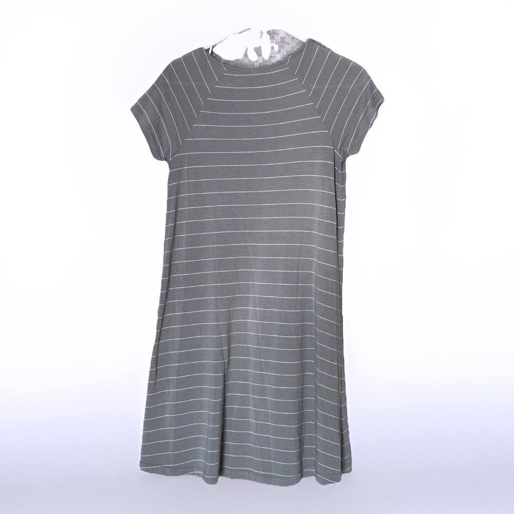 Free Fly Dockside Shirt Dress Women's S Green Striped Bamboo UPF Sun Protection‎